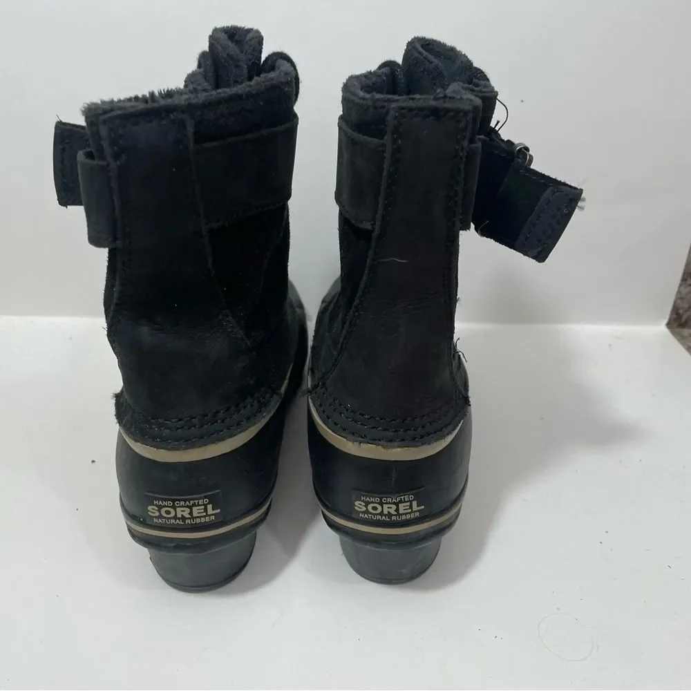 Sorel Black Waterproof Winter Fancy Lace Snow Boots